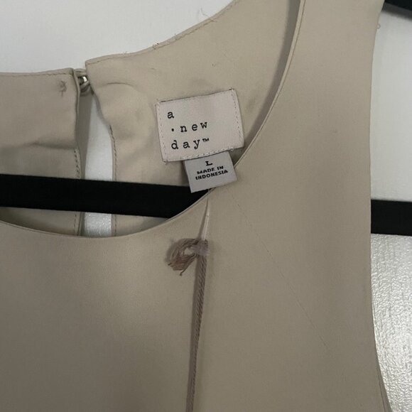 A New Day Women's High Neck Slip Dress SIZE L in Cream NWT - Picture 2 of 4